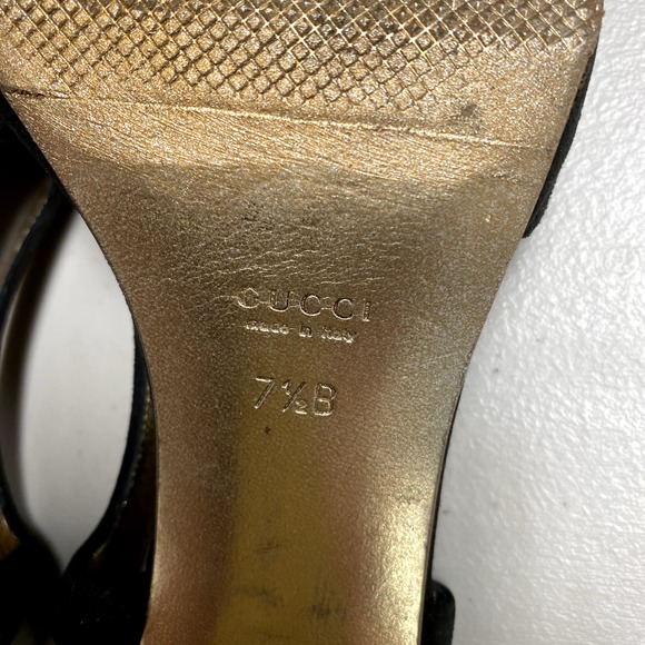 Gucci Black and Gold Sandals - Picture 8 of 9